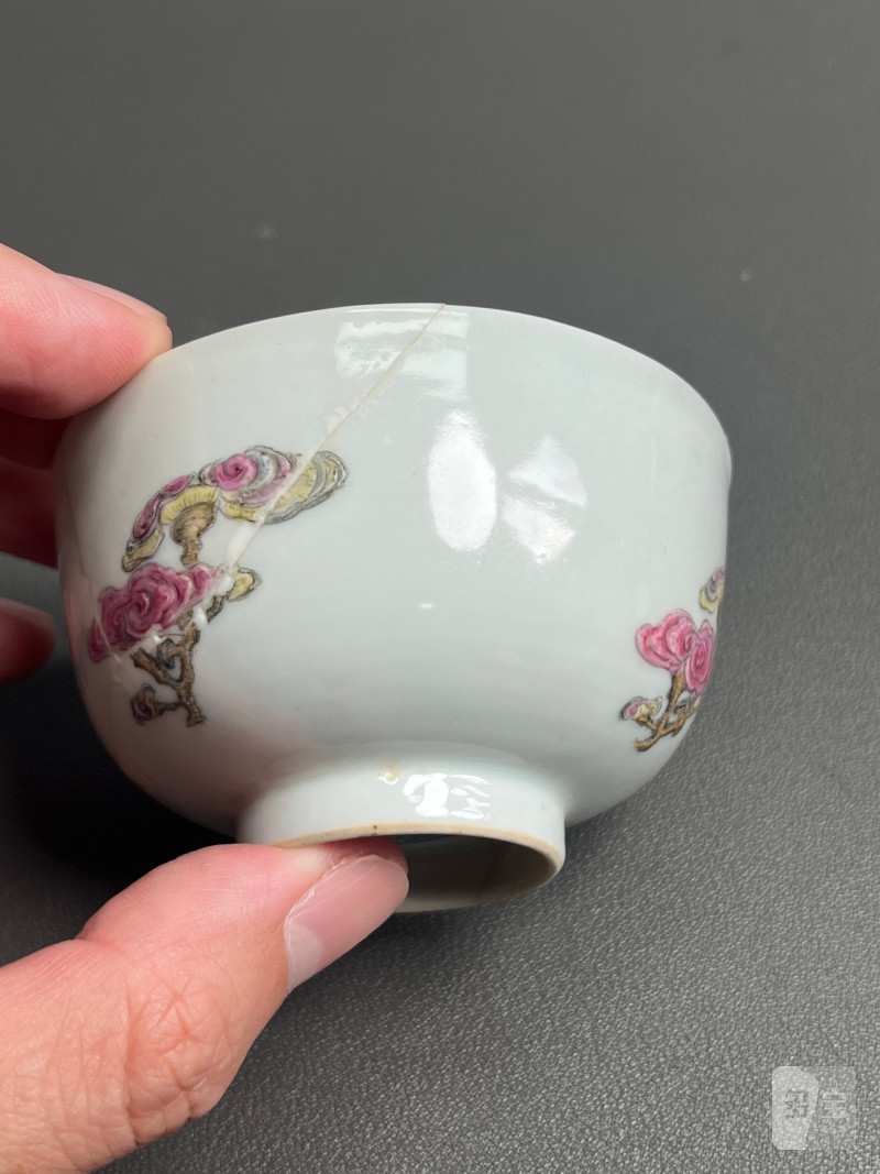 民国或更早  珐琅彩灵芝杯 - 图3